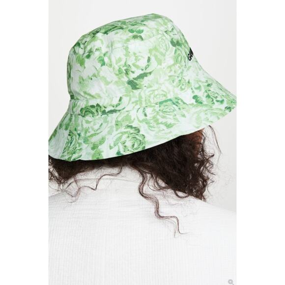 Ganni Bucket Hat XS/S Printed Cotton Poplin Bucket in Green Floral Canvas Summer main image 6